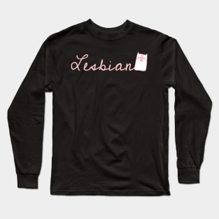 Pink Lesbian Cat Long Sleeve T-Shirt